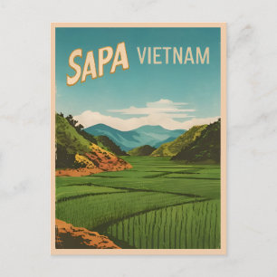 Carte Postale Vintage voyage Sapa Vietnam Retro Pittoresque