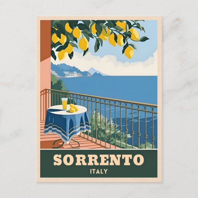 Carte Postale Vintage voyage Sorrento Italie Rétro balnéaire (Devant)