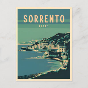 Carte Postale Vintage voyage Sorrento Italie Retro Graphisme