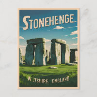 Vintage voyage Stonehenge Angleterre Retro Graphis