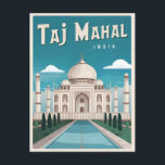 Carte Postale Vintage voyage Taj Mahal Inde Retro Graphic<br><div class="desc">Célébrez la beauté et la grandeur du Taj Mahal avec ce design d'inspiration voyage vintage. Qu'elle serve de rappel de l'héritage durable du riche patrimoine culturel indien et du pouvoir universel de l'amour et de la beauté.</div>
