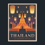Carte Postale Vintage voyage Thaïlande Lantern Festival Retro<br><div class="desc">Célébrez la beauté enchanteresse du Loy Krathong Festival en Thaïlande avec ce design unique et rétro inspiré du voyage. Niché dans des ambiances nostalgiques et au charme vintage, cet article saisit la magie et la tradition d'un des festivals les plus populaires de Thaïlande dans un style minimaliste rétro qui allie...</div>