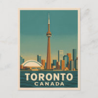 Vintage voyage Toronto Canada Skyline Retro Pittor