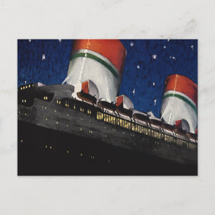 Carte Postale Vintage voyage, Vacances en bateau de croisière de