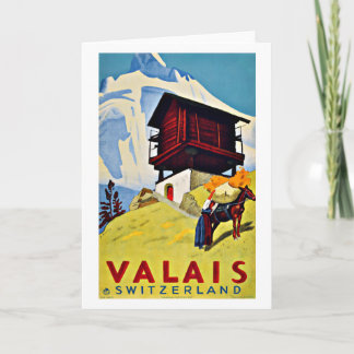 Carte postale Vintage voyage Valais Suisse
