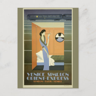 Carte Postale Vintage voyage Venice Orient Express