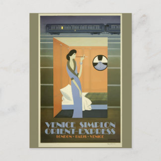 Carte Postale Vintage voyage Venice Orient Express
