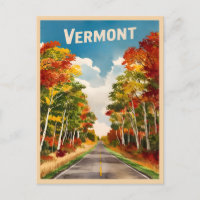 Vintage voyage Vermont Rustique Paysage Rétro