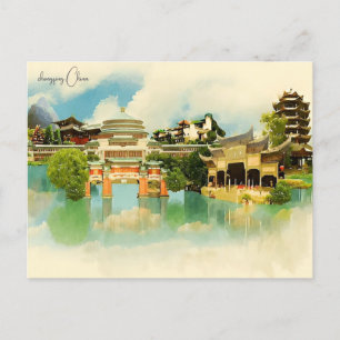 Carte Postale Vintage voyage ville chongqing Chine vacances rétr