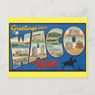 Carte postale Vintage voyage Waco Texas