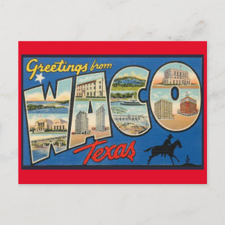 Carte postale Vintage voyage Waco Texas
