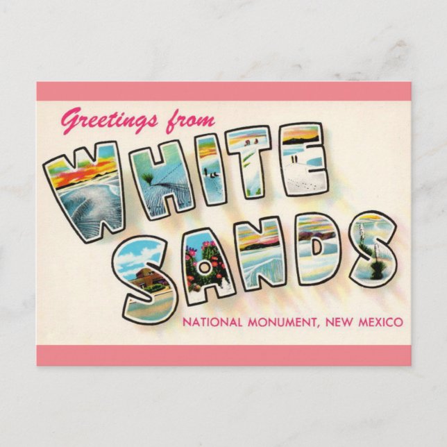 Carte postale Vintage voyage White Sands Nouveau-M (Devant)