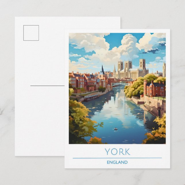 Carte Postale Vintage voyage York Angleterre (Devant / Derrière)