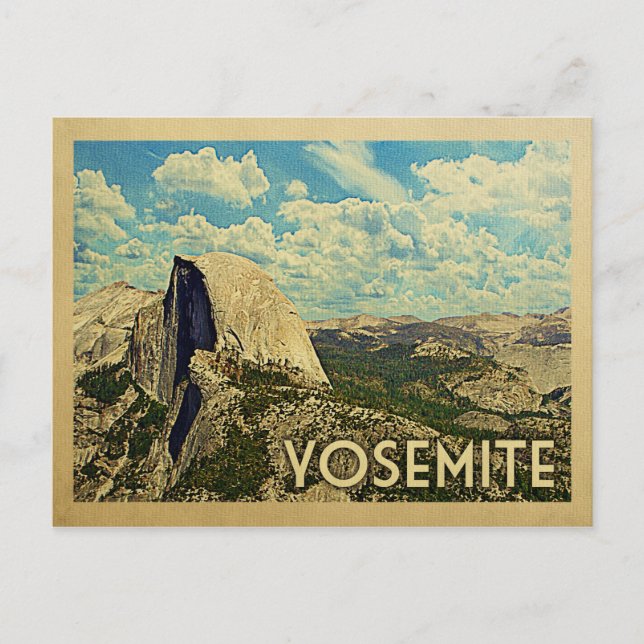Carte Postale Vintage voyage Yosemite (Devant)