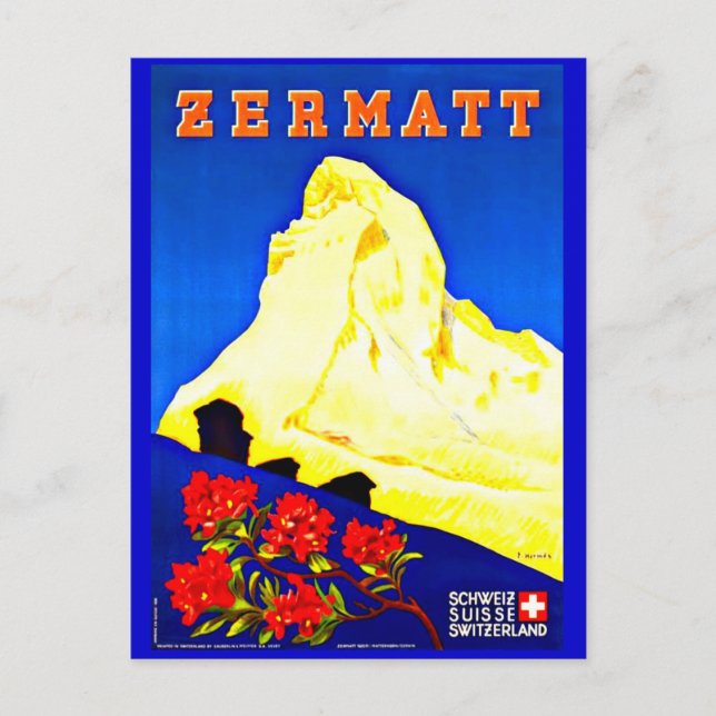 Carte postale Vintage voyage-Zermatt (Devant)
