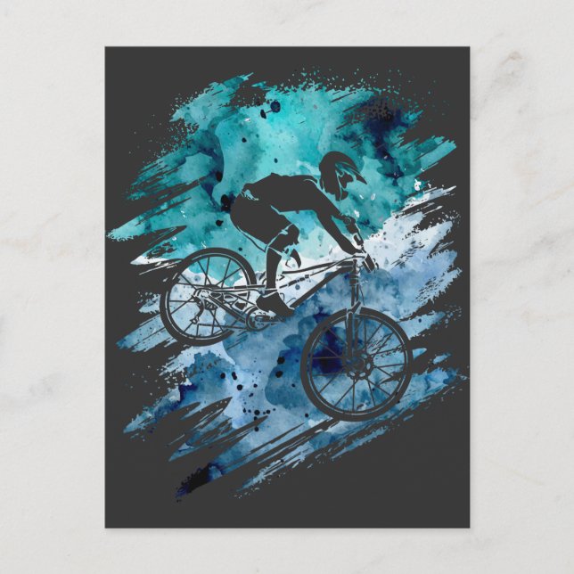 Carte Postale Vintage VTT Nature Vélo de descente (Devant)