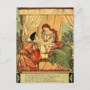 Carte Postale Vintage Walter Crane Dormir Beauté Conte de fée