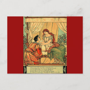 Carte Postale Vintage Walter Crane Dormir Beauté Conte de fée
