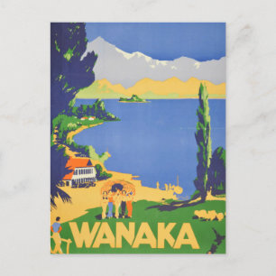 Carte Postale Vintage Wanaka New Zealand Lakeland Travel