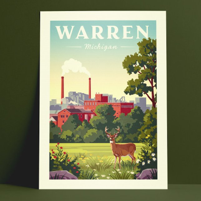 Carte Postale Vintage Warren Michigan (Créateur téléchargé)