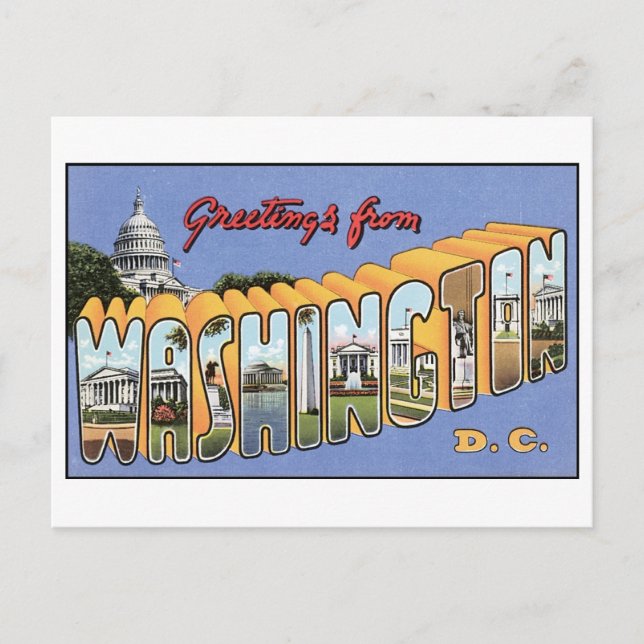 Carte postale vintage Washington, DC (Devant)