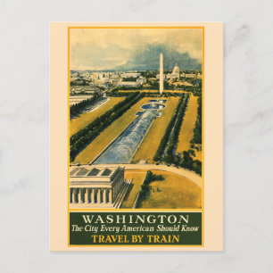 Carte Postale Vintage Washington DC National Mall Travel