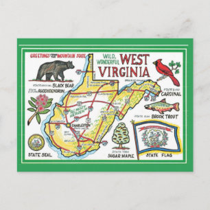 Carte postale Vintage West Virginia