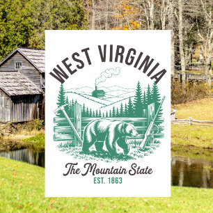 Carte Postale Vintage West Virginia The Mountain State Ours