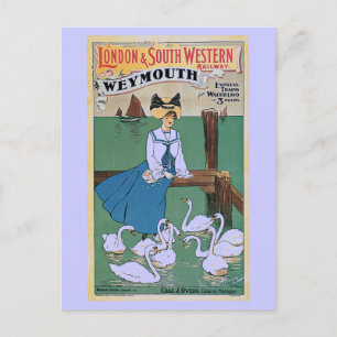 Carte Postale Vintage Weymouth London et SW Railway et