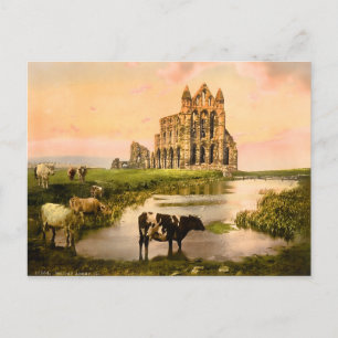 Carte Postale Vintage Whitby Abbey Yorkshire Angleterre