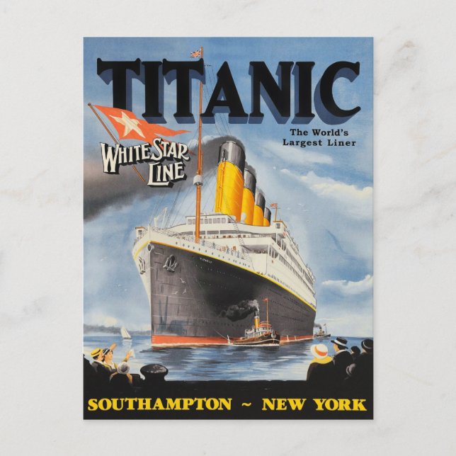 Carte postale vintage White Star Line Titanic Ad (Devant)