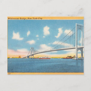 Carte Postale Vintage, Whitestone Bridge, New York City, NY