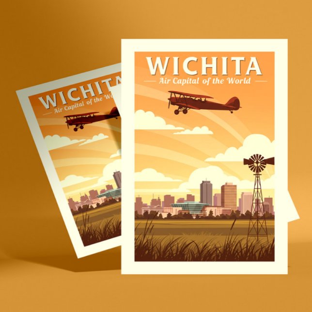Carte Postale Vintage Wichita Kansas (Créateur téléchargé)