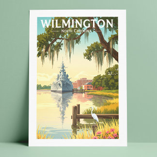 Carte Postale Vintage Wilmington Caroline du Nord