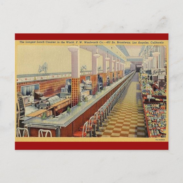 Carte postale Vintage Woolworth's Lunch Counter de (Devant)