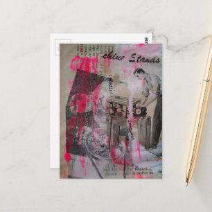 Carte Postale Vintage Working Men Rose Chaud