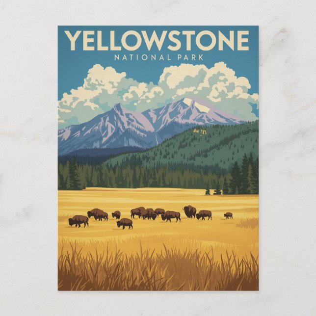 Carte Postale Vintage Yellowstone National Park Travel (Devant)