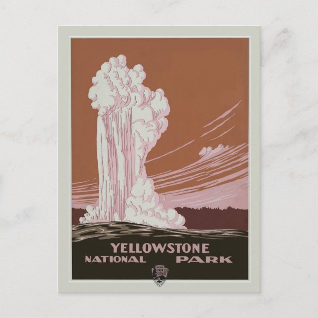 Carte Postale Vintage Yellowstone National Park Travel (Devant)