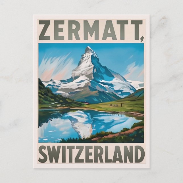 Carte Postale Vintage Zermatt Suisse Matterhorn (Devant)