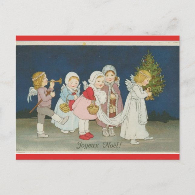 Carte Postale Vintages Angels Joyeux Noel (Devant)