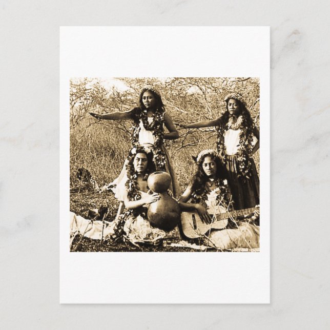 Carte Postale Vintages Hula Girls du territoire d'Hawaii (Devant)
