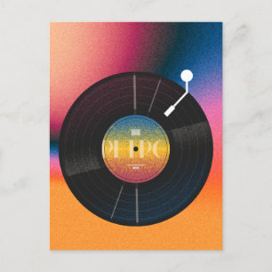 Carte Postale Vinyl coloré rétro