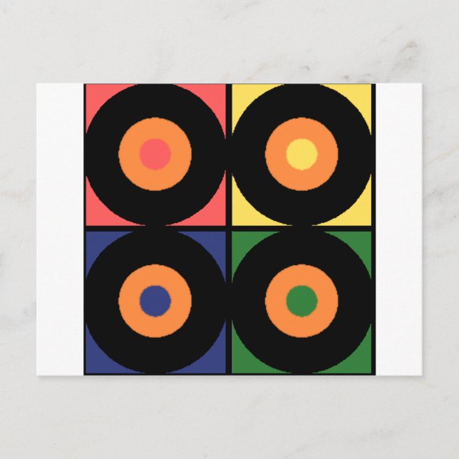 Carte Postale Vinyl Pop Art (Devant)