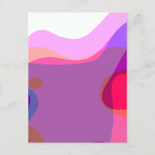 Carte Postale Violet Et Rose Art Abstrait 109