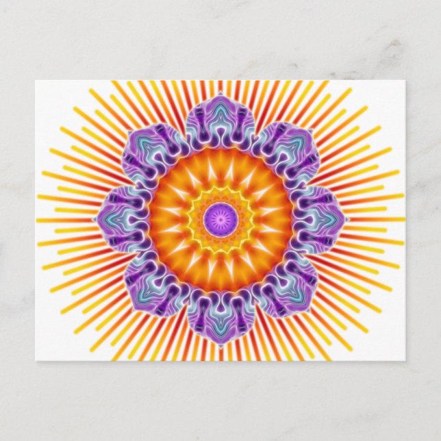 Carte Postale Violet jaune mandala (Devant)