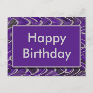 Carte Postale violet Joyeux anniversaire