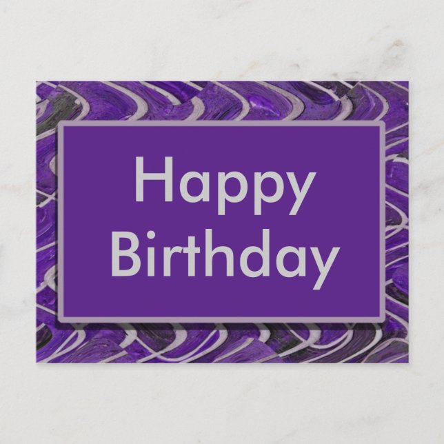 Carte Postale violet Joyeux anniversaire (Devant)