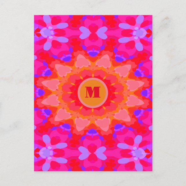 Carte Postale Violet, rose et orange (Devant)