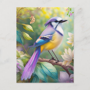 Carte Postale Violet Tufted Jay Imaginaire Bird