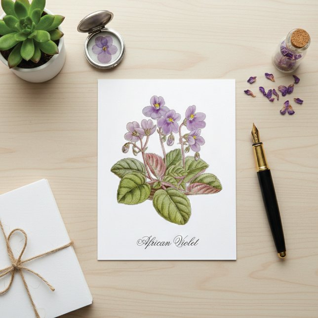 Carte Postale Violette africaine Curtis Botanical (Créateur téléchargé)